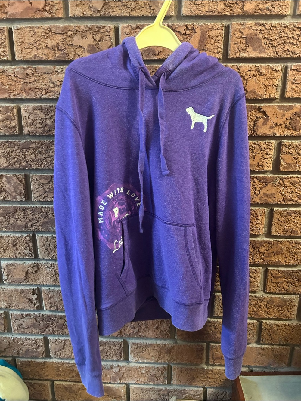 PINK Victoria's Secret Purple Pullover Dog Logo Hoodie